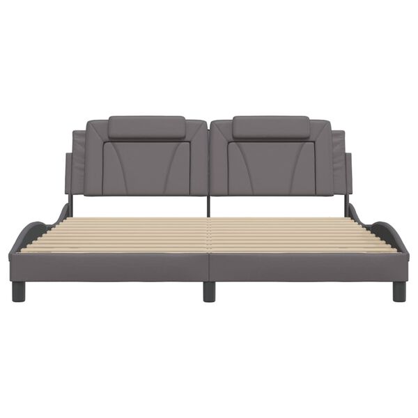 vidaXL Bedframe "Viana" zonder matras kunstleer grijs 180x200 cm