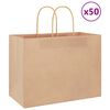 vidaXL Papieren zakken 50 st met hengsels 32x17x25 cm bruin