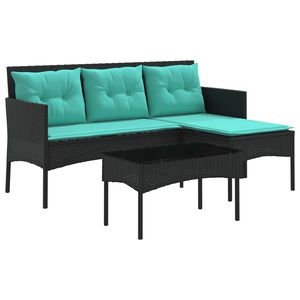 vidaXL Tuinbankenset met kussen 2 pcs poly rattan