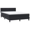 vidaXL Boxspring met matras fluweel zwart 160x210 cm