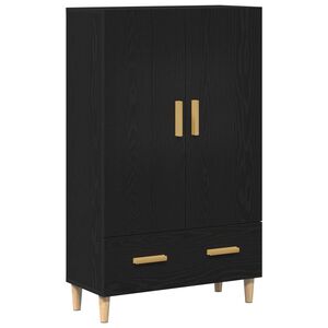 vidaXL Highboard met lade Zwart Eiken 70 x 31 x 115 cm Bewerkt hout