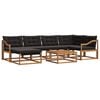 vidaXL Buiten bankenset 19 pcs Natuurlijk en Zwart Massief Acaciahout