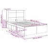 vidaXL Bedframe Grijs Sonoma 120 x 200 cm Massief grenenhout