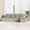vidaXL Tuin Sofa Set met kussen met opslag 5 pcs Beige poly rattan