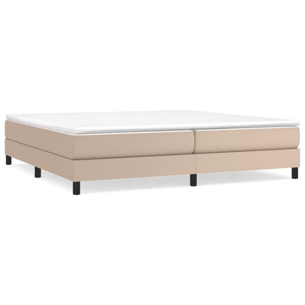 vidaXL Boxspring bed kunstleer cappuccinokleurig 200x200 cm
