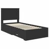 vidaXL Bedframe met lade Zwart en Zilver 100 x 200 cm Bewerkt hout