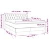 vidaXL Boxspring met matras stof donkerbruin 140x190 cm
