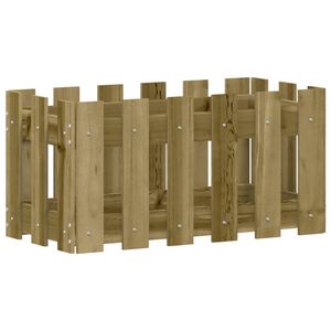 vidaXL Plantenbak met hekontwerp 60x30x30 cm ge&iuml;mpregneerd grenenhout