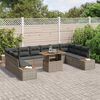 vidaXL Tuin Sofa Set met opslag 11 pcs Grijs Poly riet
