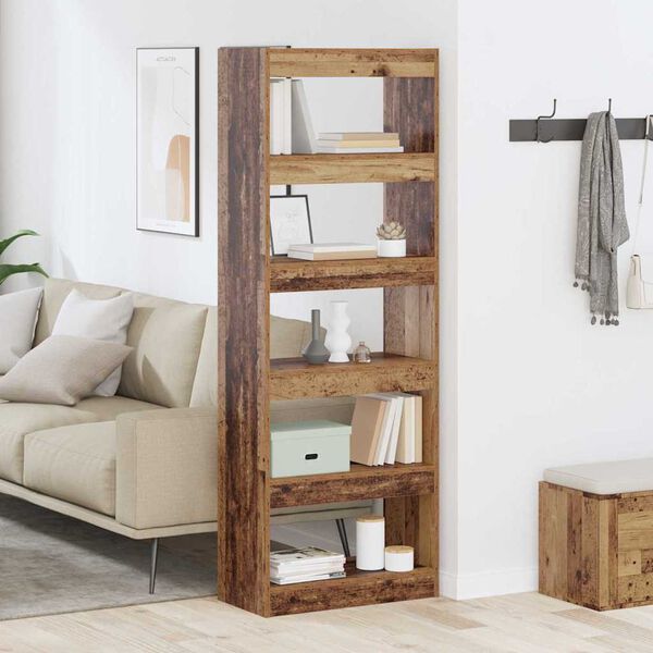 vidaXL Boekenkast Oud hout 60 x 30 x 166 cm Bewerkt hout