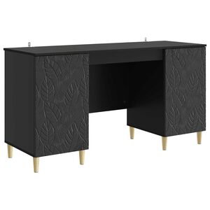 vidaXL Bureau Zwart Bewerkt hout 142,5 x 50 x 75 cm