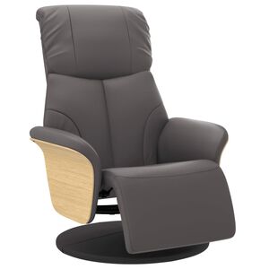 vidaXL Fauteuil verstelbaar met voetensteun kunstleer grijs