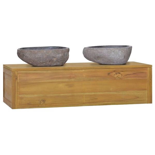 vidaXL Badkamerwandkast 110x45x30 cm massief teakhout