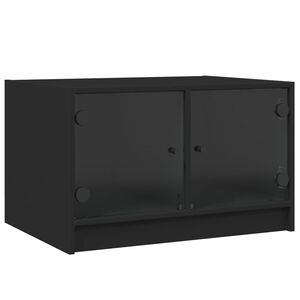 vidaXL Salontafel met glazen deuren 68x50x42 cm zwart