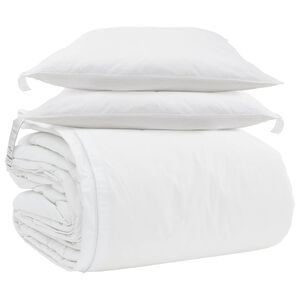 vidaXL Dekbed Set met kussen 3 pcs Wit Donsveertjes