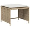 vidaXL Tuinstoel met voetenbank poly rattan beige