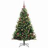 vidaXL Kunstkerstboom met scharnier 300 LEDs Groen 180 cm PVC en PE