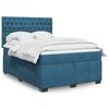 vidaXL Boxspring met matras fluweel blauw 140x190 cm