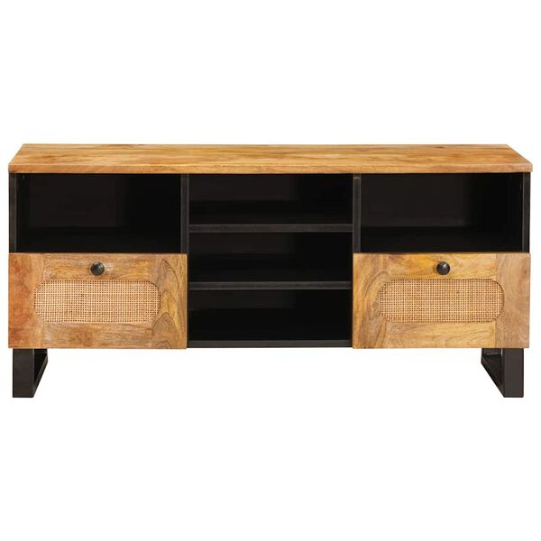 vidaXL TV-kast met lade Bruin 100 x 33 x 46 cm Massief Mango Hout