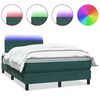 vidaXL Boxspring met matras en LED fluweel donkergroen 120x210 cm