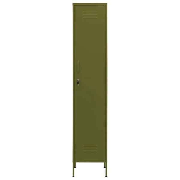 vidaXL Lockerkast 35x46x180 cm staal olijfgroen