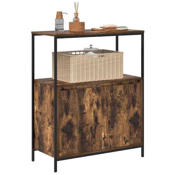 vidaXL Badkamermeubel met planken gerookt eiken 76,5x35x95 cm