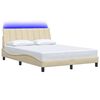 vidaXL Bedframe zonder matras "Hanko" stof cr&egrave;mekleurig 140x200 cm