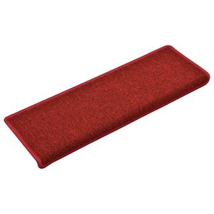 vidaXL Trapmatten 15 st 65x21x4 cm R&ouml;d Rechthoekige Rand