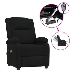 vidaXL Massagestoel elektrisch stof zwart