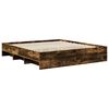 vidaXL Bedframe met hoofdeinde Gerookt eiken 200 x 200 cm Bewerkt hout
