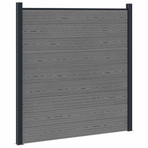 vidaXL Hek set 180 x 186 cm WPC en Aluminium Grijs