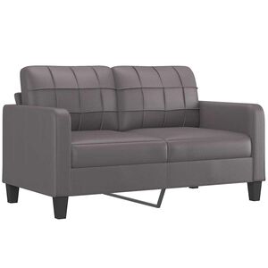 vidaXL Tweezitsbank 140 cm kunstleer grijs