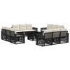 vidaXL Tuinbankenset 13 st Zwart en Cream Wit poly rattan