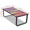 vidaXL Salontafel met regenboog-print glazen tafelblad