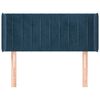 vidaXL Hoofdbord met randen 103x16x78/88 cm fluweel donkerblauw