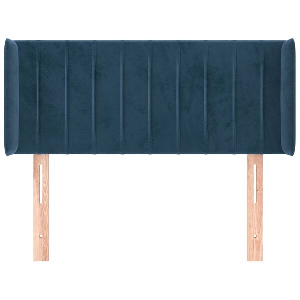 vidaXL Hoofdbord met randen 103x16x78/88 cm fluweel donkerblauw