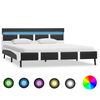 vidaXL Bedframe met LED kunstleer grijs 120x200 cm
