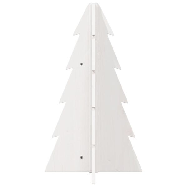 vidaXL Kerstdecoratie kerstboom 69,5 cm massief grenenhout wit