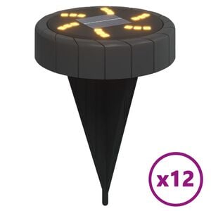 vidaXL Grondlampen 12 st solar met grondpennen warmwit