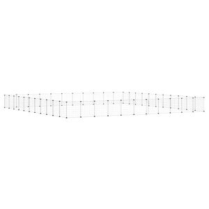 vidaXL Huisdierenkooi met deur 44 panelen 385x385x35 cm staal zwart