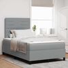 vidaXL Boxspring bed met matras met LED Lichtgrijs 120 x 190 cm Stof
