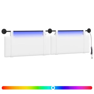 vidaXL Hangend hoofdbord Met LED-verlichting Wit Stof