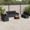 vidaXL 8-delige Loungeset met kussens poly rattan zwart