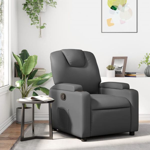 vidaXL Relaxfauteuil grijs kunstleer