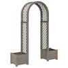 vidaXL Rozenboog met planter Grijs 168,5 x 43 x 207 cm PP