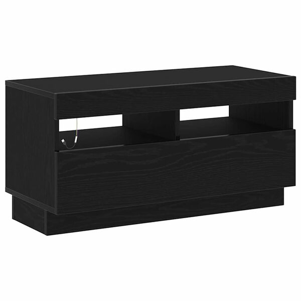 vidaXL TV-kast Zwart Eiken 80 x 35 x 40 cm Bewerkt hout