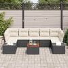 vidaXL Tuinbankenset met kussen 8 pcs Zwart poly rattan
