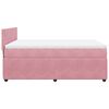 vidaXL Boxspring met matras fluweel roze 140x190 cm
