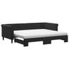 vidaXL Slaapbank onderschuifbed en matrassen 90x200 cm fluweel zwart