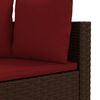 vidaXL 4-delige Loungeset met kussens poly rattan bruin